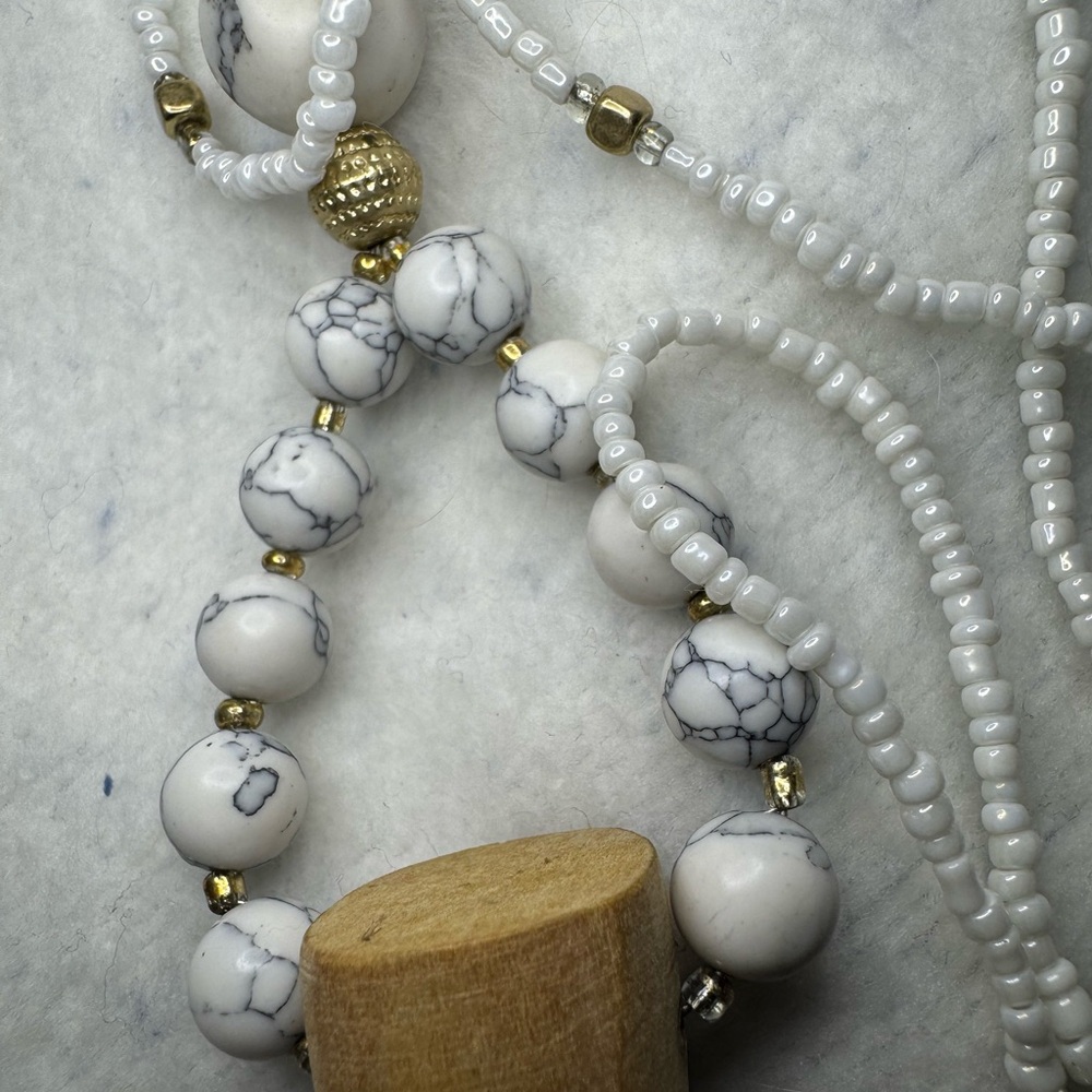 Boho Chic Beaded Necklace with Horn Pendant - Picture 6 of 6